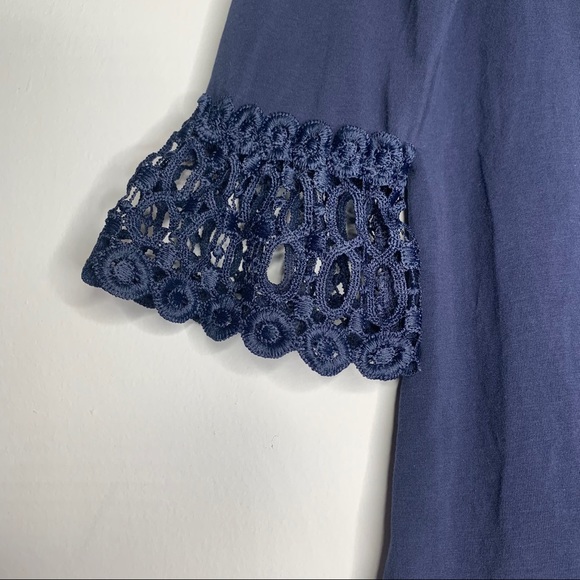 Lilly Pulitzer Blue Waverly 3/4 Bell Sleeves Lace - Picture 6 of 11